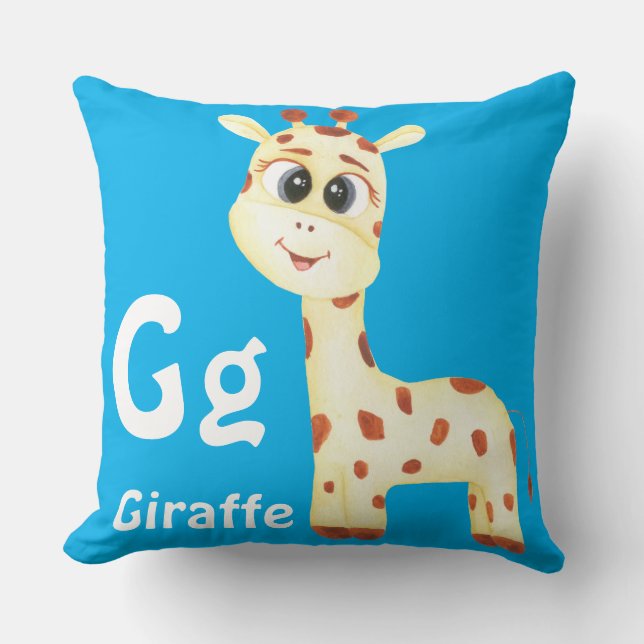 Coussin Giraffe personnaliser ABC : Lettre G - Ajouter vot (Recto)