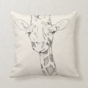 Coussin Giraffe Portrait   Croquis