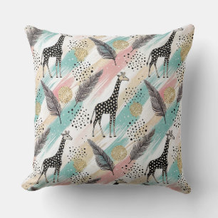Coussin Giraffe Whimsical Polka Dot Motif - Pastel