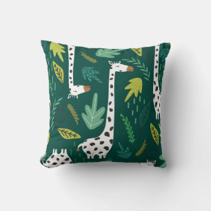 Coussin Giraffes colorées : Motif animal décoratif.