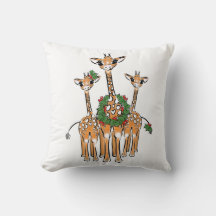 Giraffes fêtes de Noël, couronne