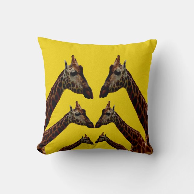 Coussin Giraffes Jaunes Jette Coussin, (Recto)