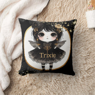 Coussin Girl Goth Cute Décor Personnalisé Cadeau Gothique