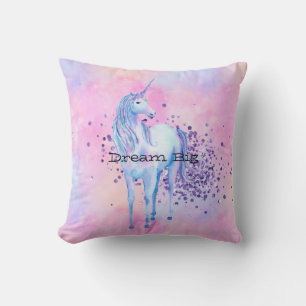 Coussin Girl Purple Éparkle Unicorn
