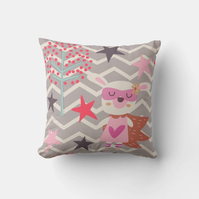 Coussin Girl Superhero Bunny (Recto)