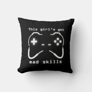 Coussin Girl's got Mad Skills Video Game Controller