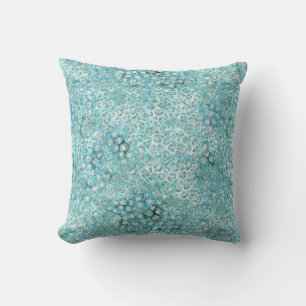 Coussin Girly Aqua Blue Glitzy Parties scintillant Emprein