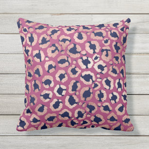Coussin Girly moderne Rose Gold Marine violet Empreinte de