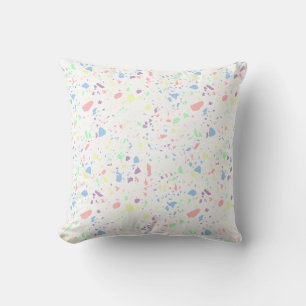 Coussin Girly Pastel Arc-en-ciel blanc Abstrait en pierre