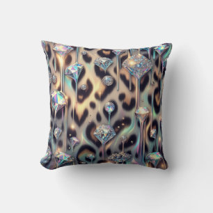 Coussin Girly Posh Imprimé Léopard Opale