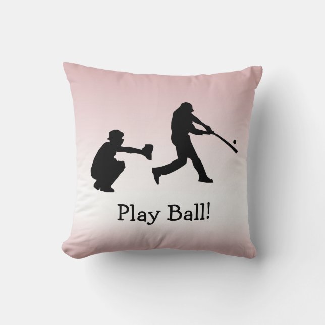 Coussin Girly rose de sports de base-ball de boule (Recto)