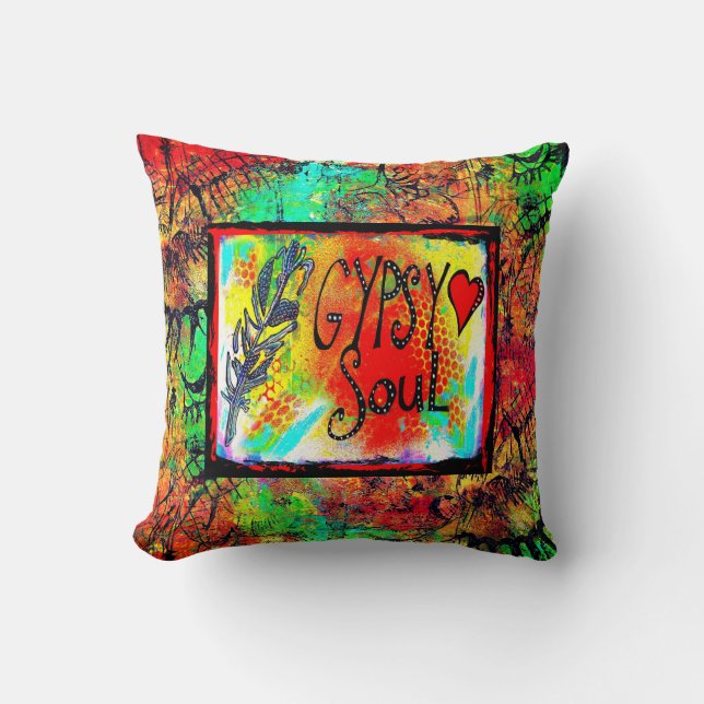 Coussin gitan avec le cadeau de maman de plume et (Recto)