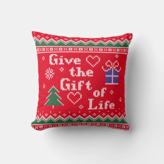 Coussin Give The Gift Of Life Vintage Transplant Holiday