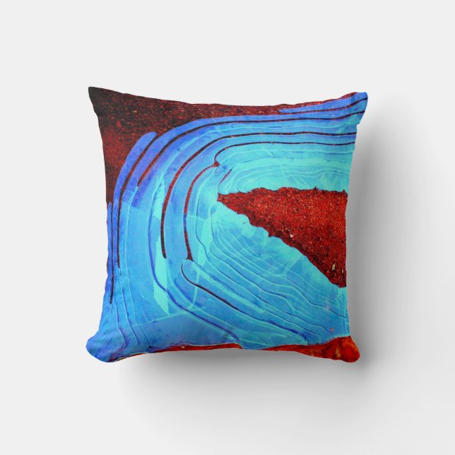 Coussin glace bleue sur roche rouge (Recto)