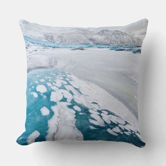 Coussin Glace de glacier gelée, Islande (Recto)