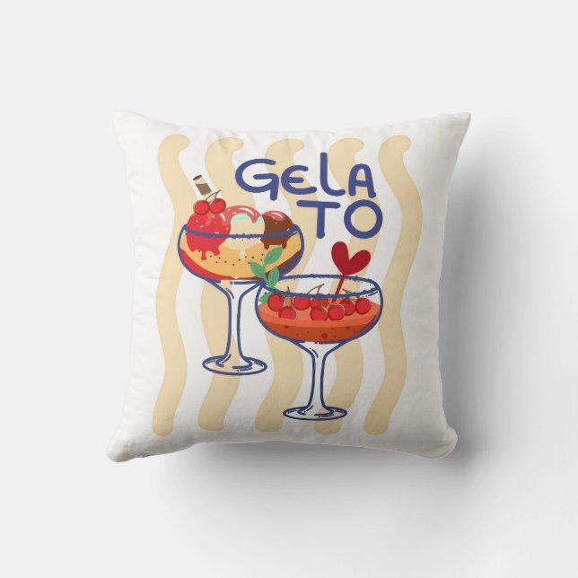 Coussin 🍦 GLACE – Graphisme Rétro Mignon de Glace (Verso)