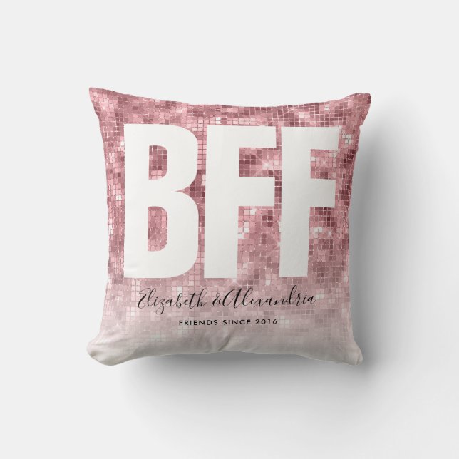 Coussin Glam BFF moderne met les noms de Parties scintilla (Recto)