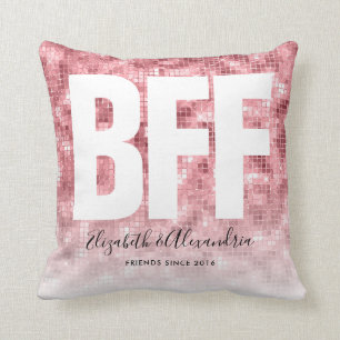 Coussin Glam BFF moderne met les noms de Parties scintilla