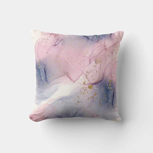 Coussin Glam d'Imaginaire épi rose et or (Recto)