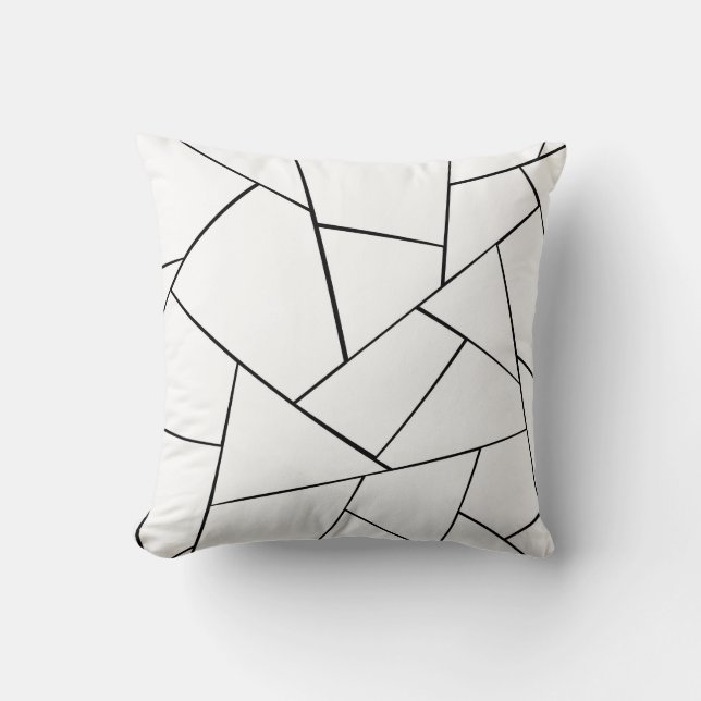 Coussin Glam géométrique noir blanc #1 #décoration #geo (Recto)
