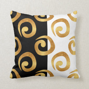 Coussin Glam Gold Curs sur noir et blanc
