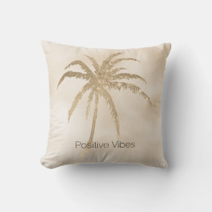 Coussin Glam Gold Tropical Palm Tree Ombre