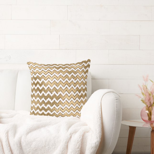 Coussin Glam Gold White Zigzag (Canapé)