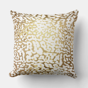 Coussin Glam Golden White Leopard Tiger Safari peau
