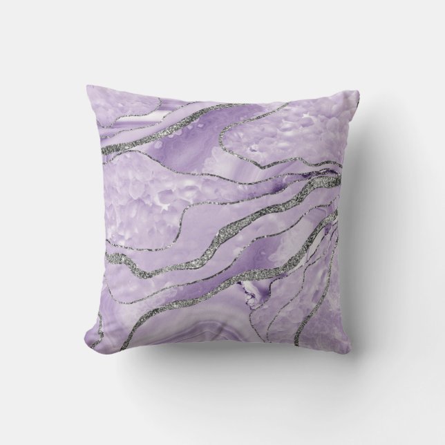 Coussin Glam Parties scintillant en argent de l'agate de l (Recto)
