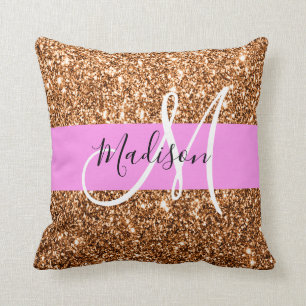 Coussin Glam Pink & Copper Parties scintillant Sparkings N