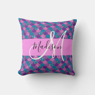Coussin Glam Purple Sirène Parties scintillant Étincelles 