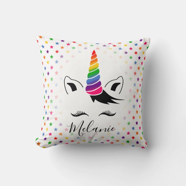 Coussin Glam Rainbow Unicorn (Recto)