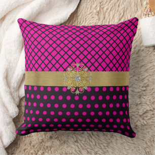 Coussin Glam rose et noir