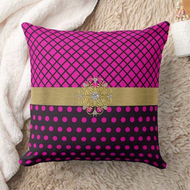 Coussin Glam rose et noir (Couverture)