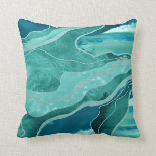 Coussin Glam Turquoise en marbre turquoise #1