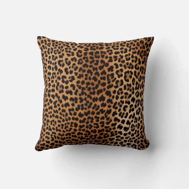 Coussin Glamoratti Leopard Print Throw Pillow (Verso)