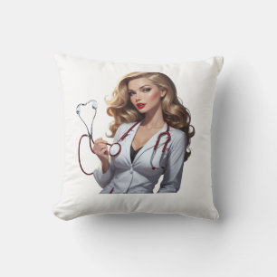 Coussin Glamorous Doctor with Heart Stethoscope