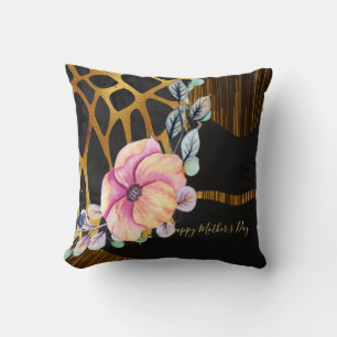 Coussin GLAMOROUS Mothers Day Cadeau Poster de animal Gold