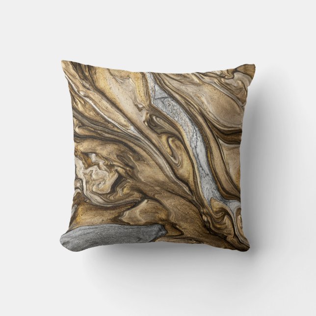 Coussin glamour 002 liquide couleurs marron (Recto)