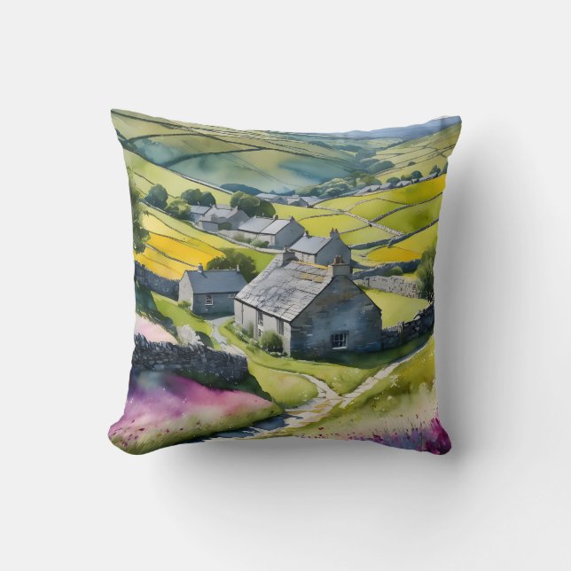 Coussin "Glen Garlands" Paysage Yorkshire Dales Scène (Recto)
