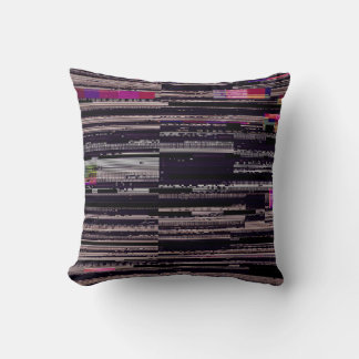 Coussin Glitched TV screen with broken pixels. Abstract fu