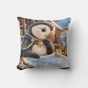Coussin Globe de la salle de carte nautique du Macareux Bl