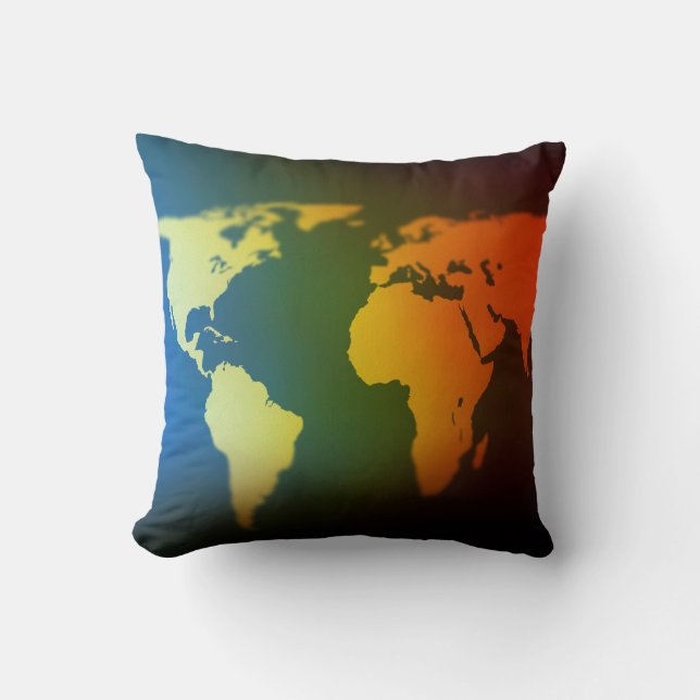 Coussin Globe terrestre jour et nuit (Recto)