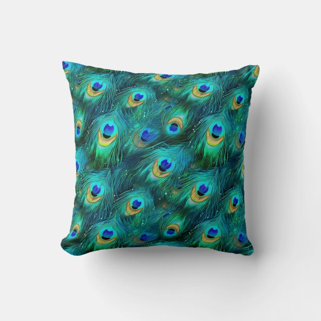 Coussin Gloire de paon (Recto)