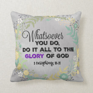 Coussin Gloire inspirationnelle de Dieu Bible Verse