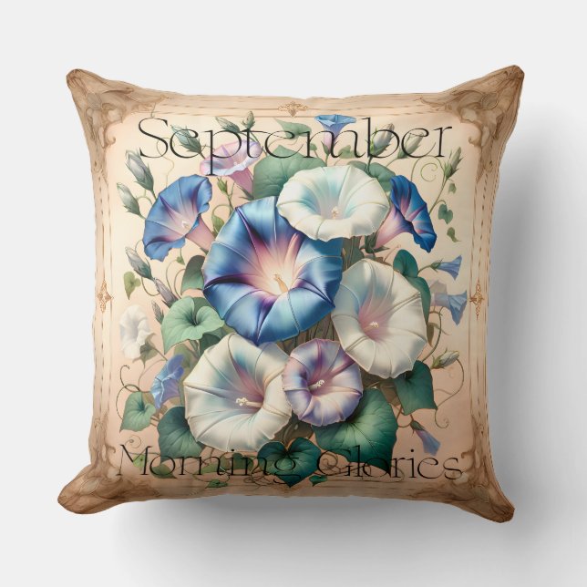 Coussin Gloire matinale de septembre Fleur du mois de nais (Recto)
