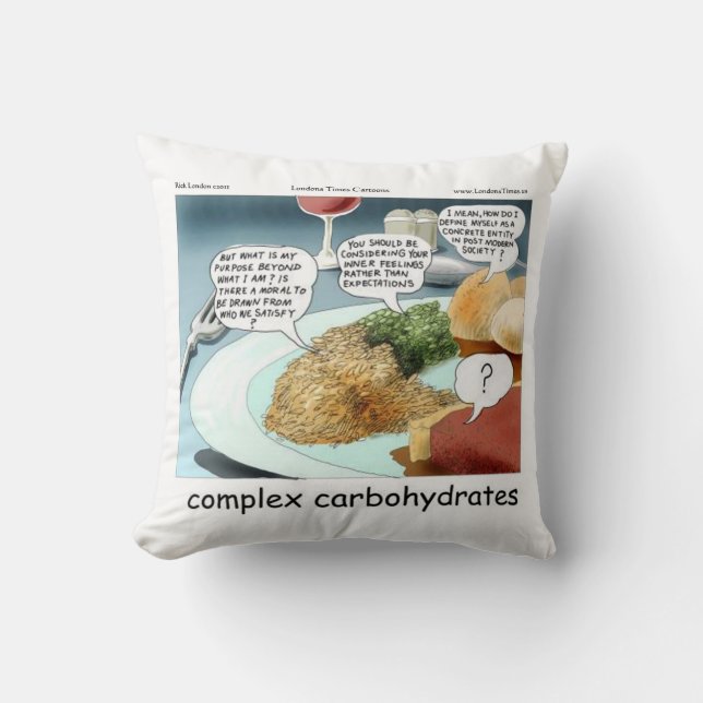Coussin Glucides complexes Philosophie drôle pour les amat (Recto)