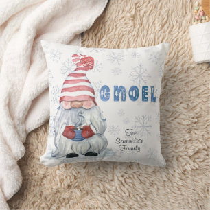 Coussin GNOME Aquarelle Noël GNOEL personnalisé