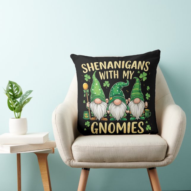 Coussin Gnome de la Fête de la Saint-Patrick Chanceux Trèf (Chaise)