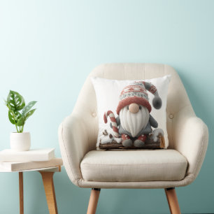 Coussin Gnome de Noël mignonne avec un Sucre de canne sur 